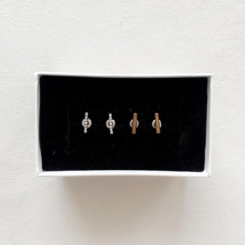 Asos Linear Bar Stud Earring Set